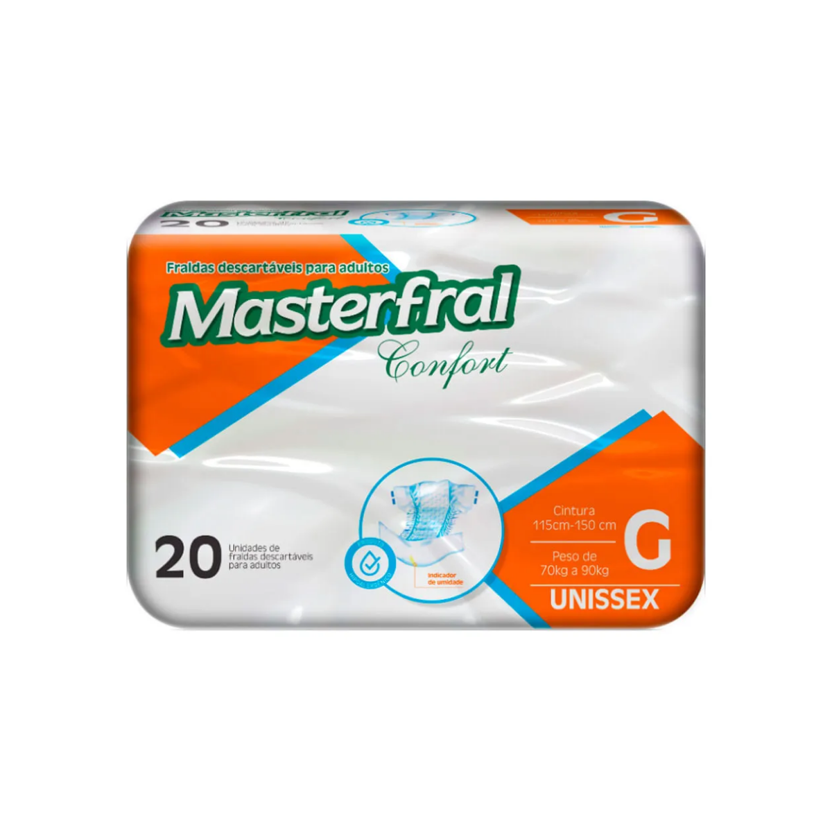 Fralda Adulto Confort Econômica G Masterfral 20 Unidades