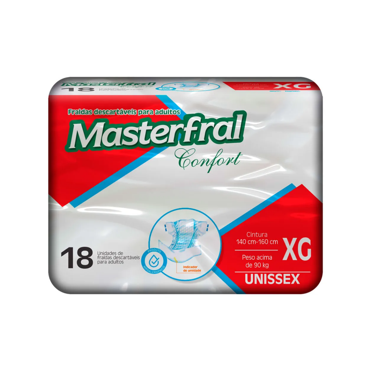 Fralda Geriatrica Confort XG Masterfral 18 Unidades