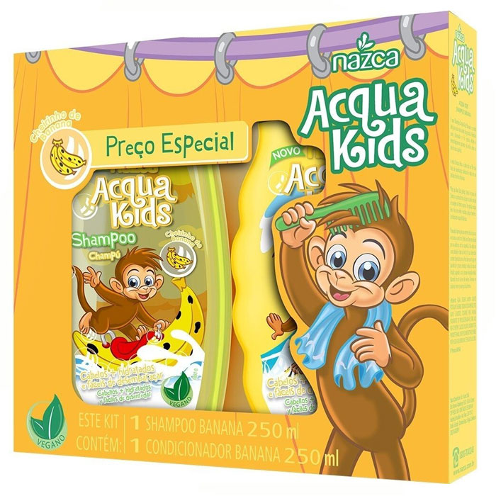 Kit Acqua Kids Shampoo Banana 250ml + Condicionador 250ml