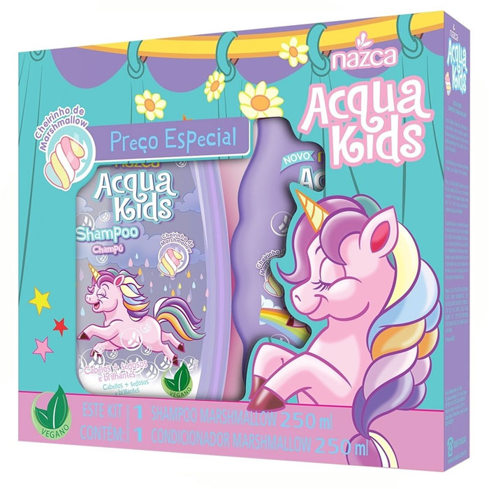 Kit Acqua Kids Shampoo Marshmallow 250ml + Condicionador 250ml