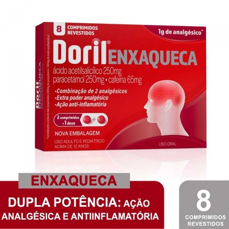 Doril Enxaqueca 250mg + 250mg + 65mg 8 Comprimidos