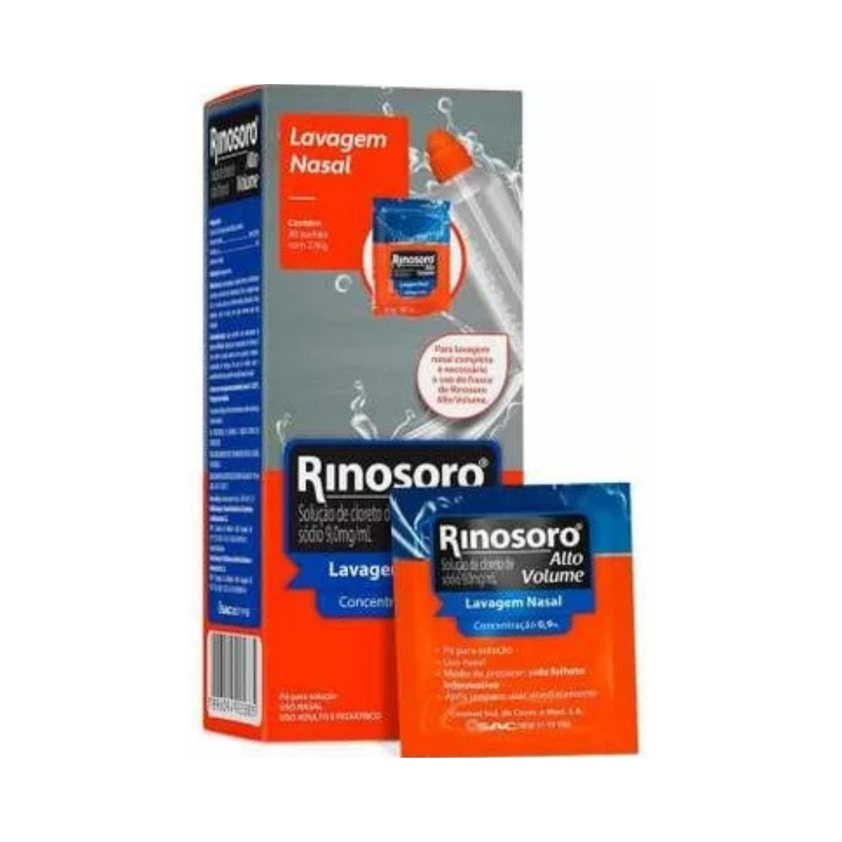 Rinosoro Alto Volume 0,9%,30 saches com 2,16g de po para solucao nasal