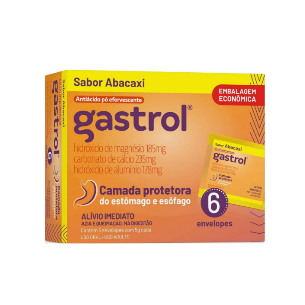 Gastrol Po Efervescente Abacaxi Neo Quimica 6 envelopes