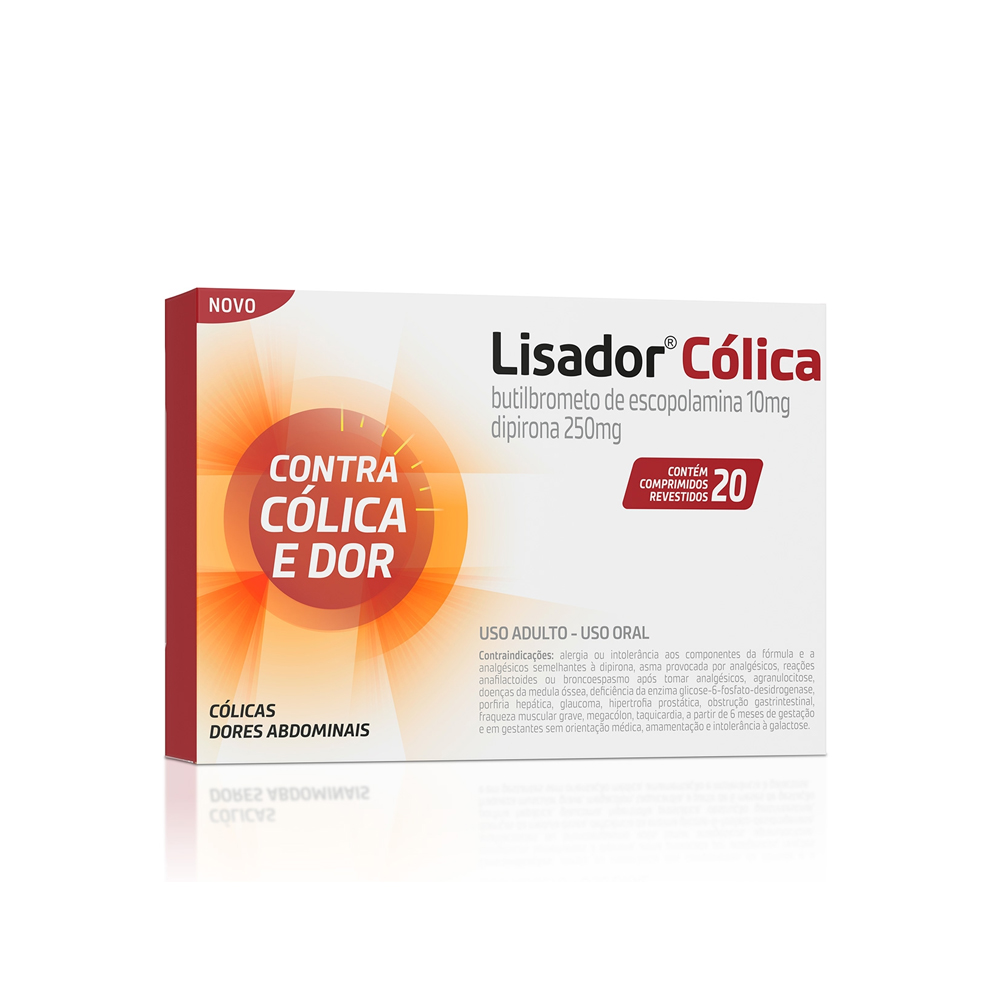 Lisador Colica 10mg + 250mg 20 Comprimidos
