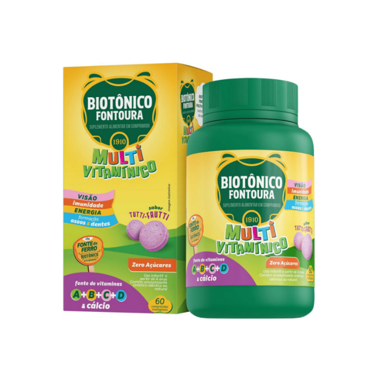 Polivitaminico Tutti-Frutti Infantil Biotonico Fontoura 60 Comprimidos
