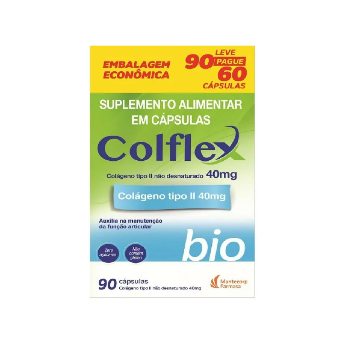Suplemento Alimentar Colflex Bio Mantecorp 90 Cápsulas