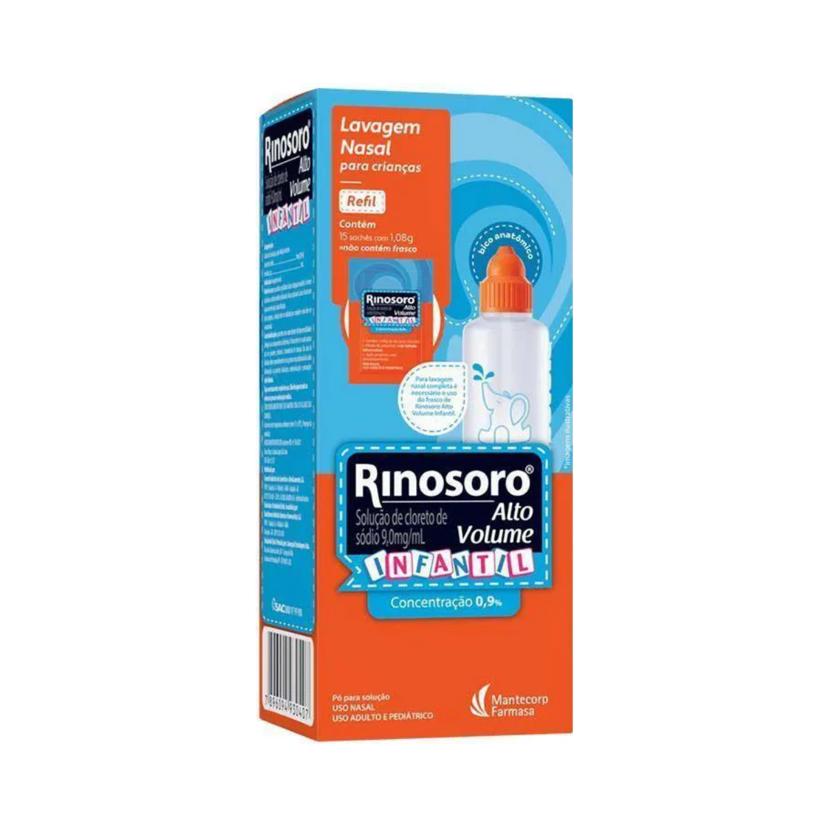 Rinosoro Alto Volume Infantil Mantecorp 15 Sachês