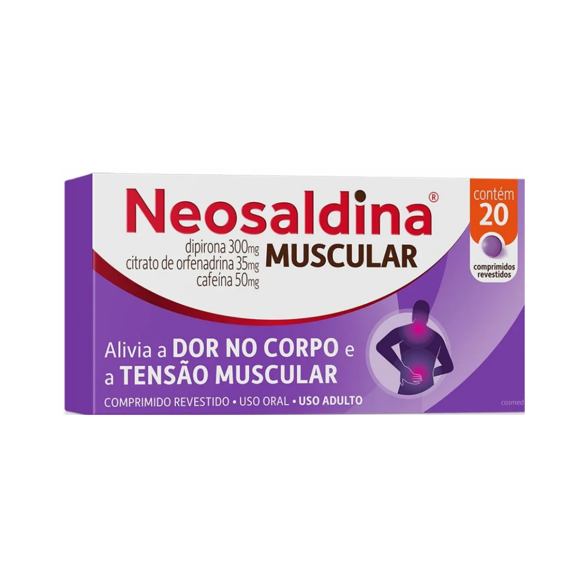 Neosaldina Muscular Cosmed 300mg + 35mg + 50mg 20 Comprimidos