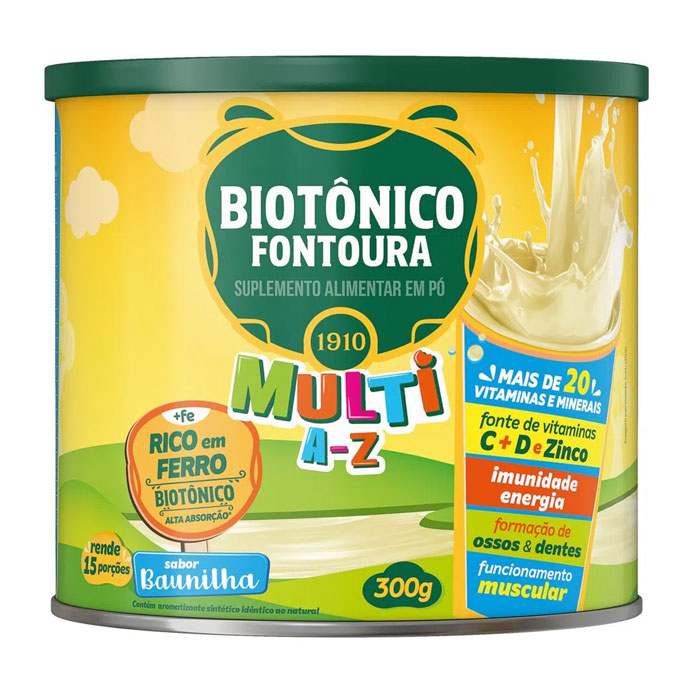 Suplemento Alimentar em Pó Biotônico Fontoura Multi A-Z Baunilha 300g