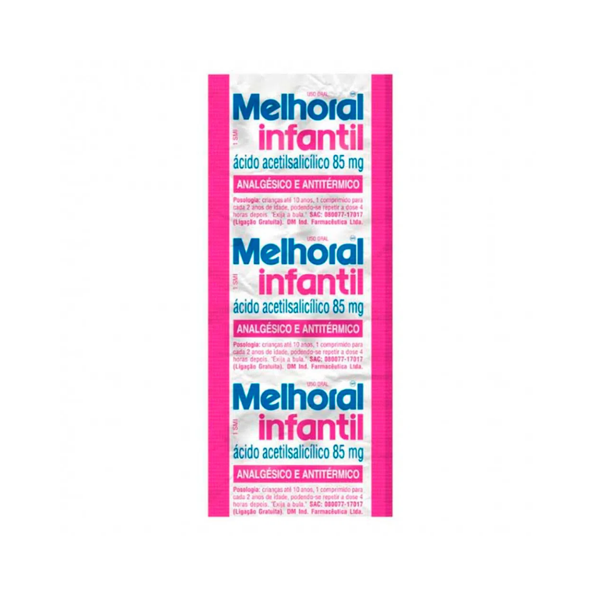 Melhoral Infantil 85mg 8 Comprimidos