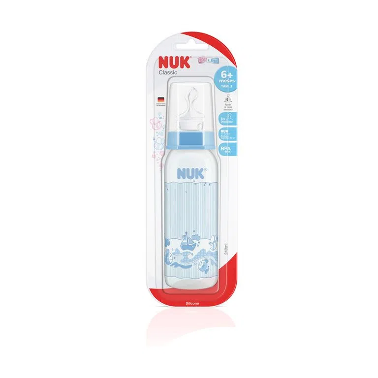 MAMADEIRA NUK 240ML ROSE&BLUE(COD:741410-2A)