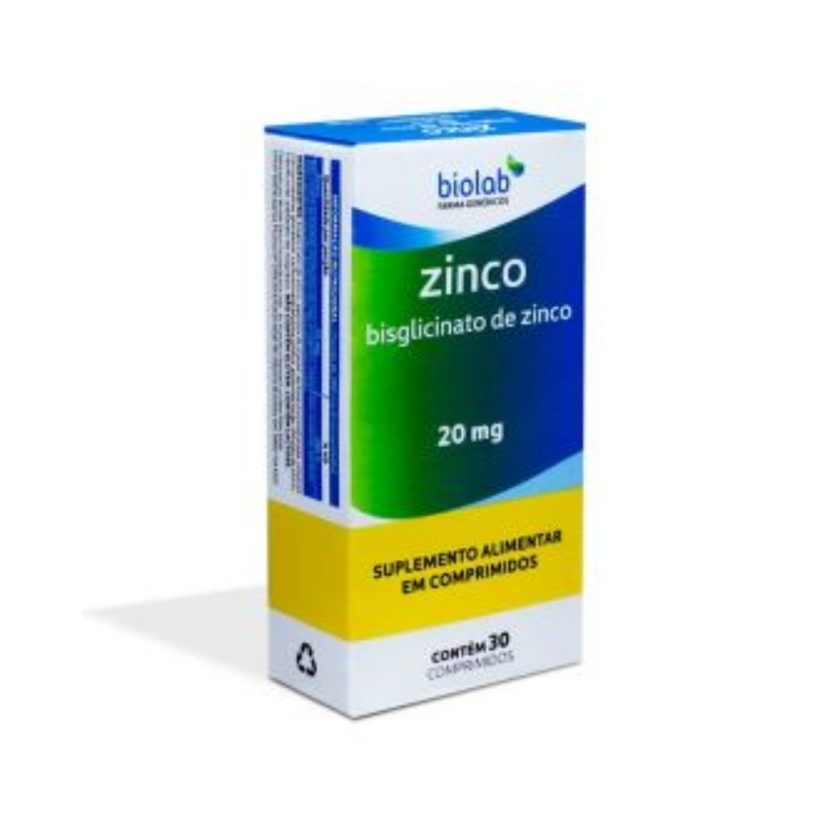 Suplemento Alimentar Zinco Biolab 20mg 30 Comprimidos