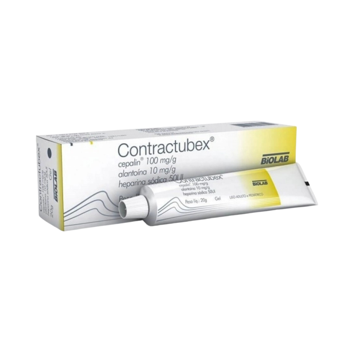 Contractubex 100mg/g + 10mg/g + 0,4mg/g,1 bisnaga com 20g de gel de uso dermatológico