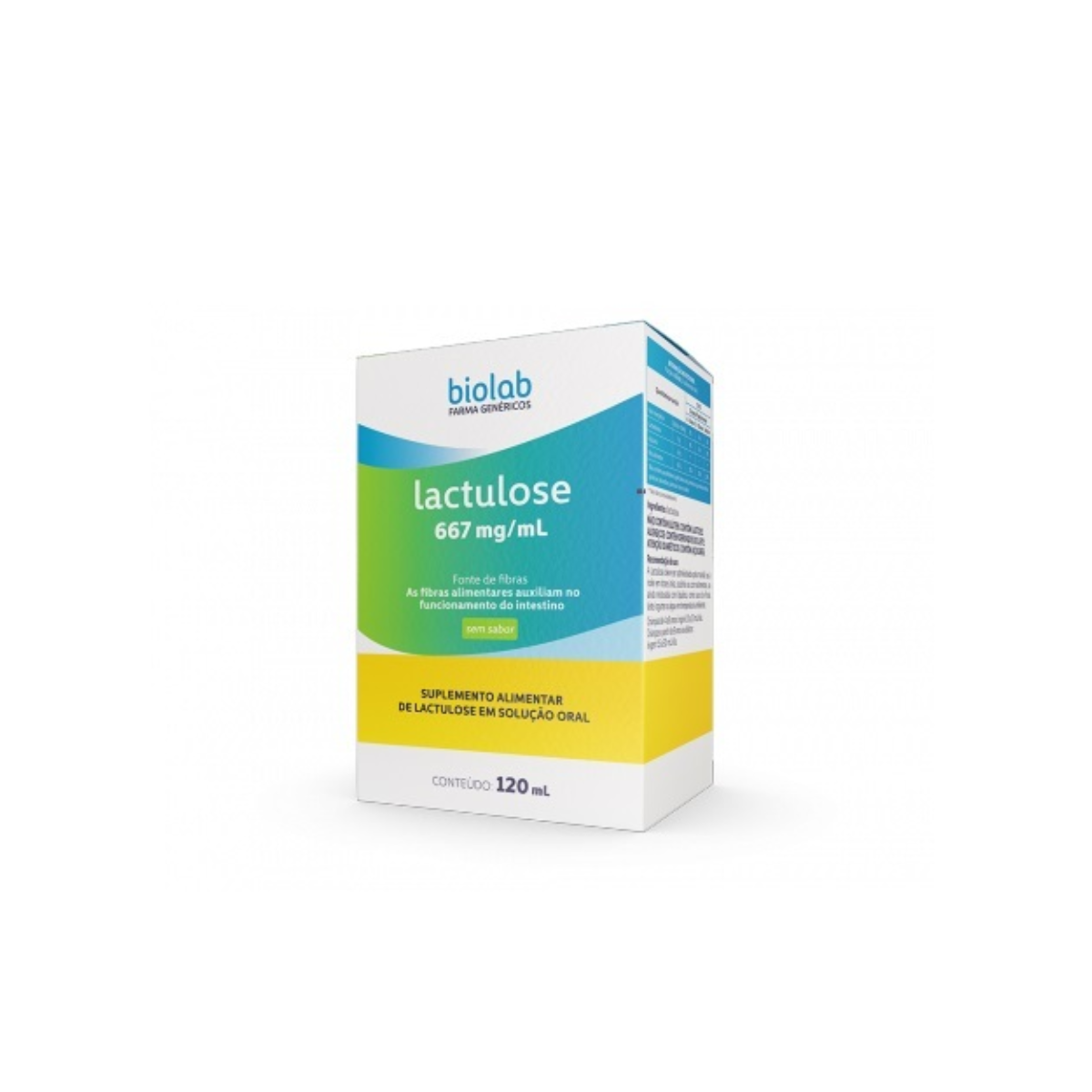 Lactulose Biolab 667mg/mL 1 Frasco 120mL De Xarope Sem Sabor