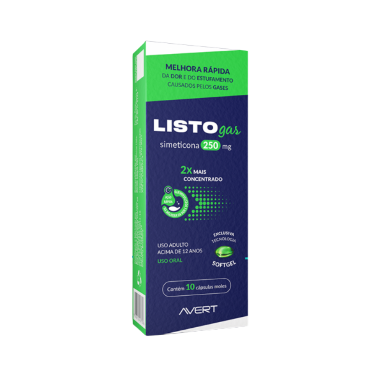 Listogas Simeticona Avert 250mg 10 Capsulas