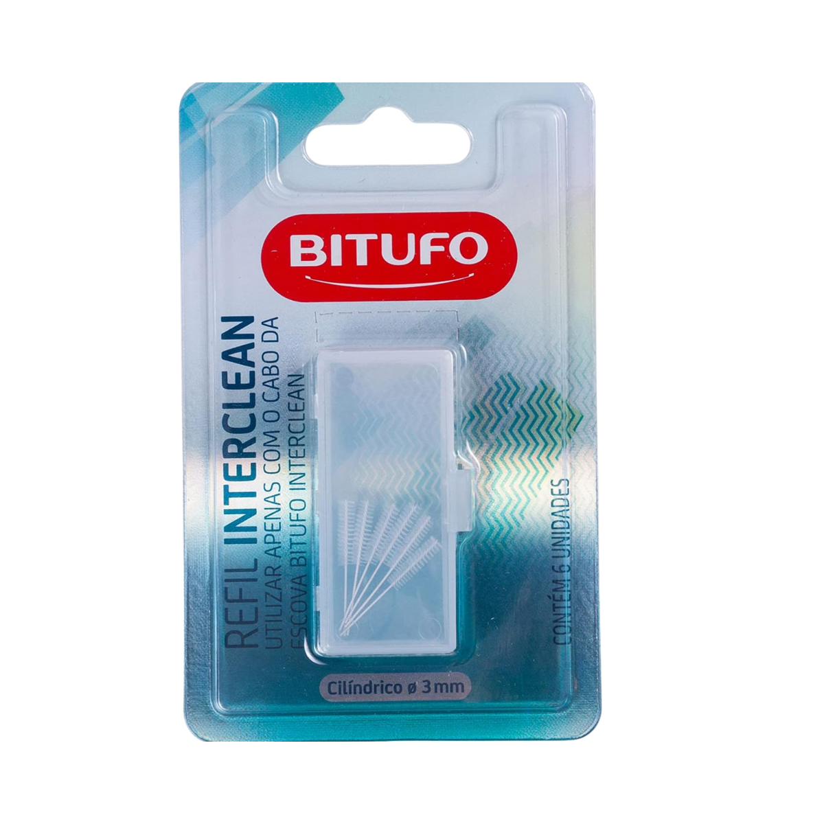 Refil Para Escova De Dente Interclean Cilíndrico Bitufo 3mm 6 Unidades