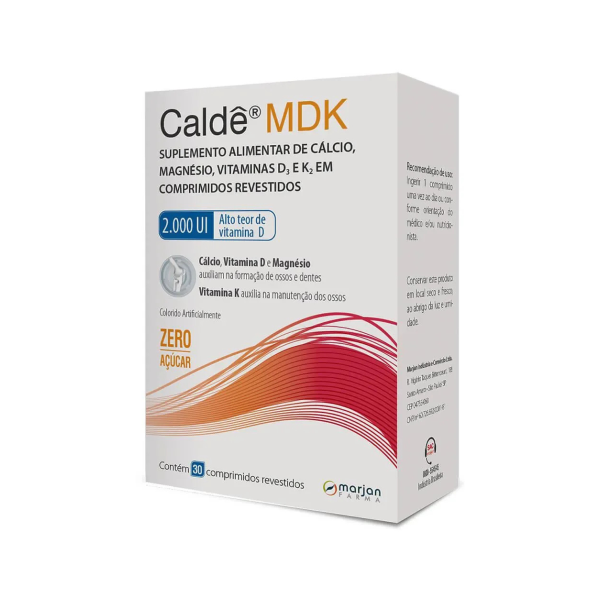 Vitamina D Calde MDK 2.000UI com 30 comprimidos