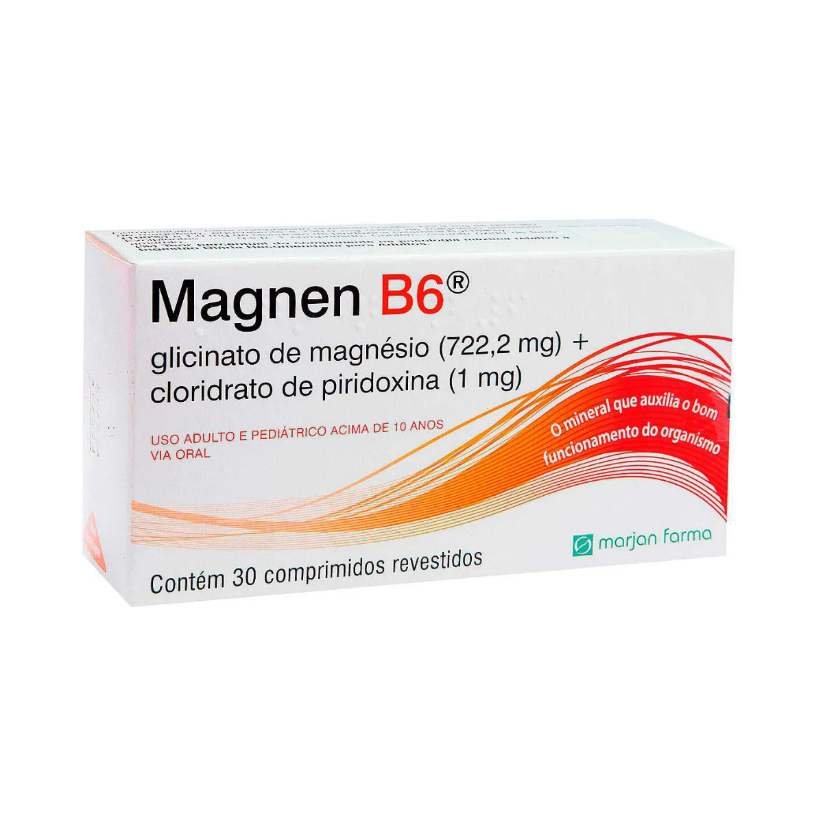 Suplemento Alimentar Magnen B6 Marjan Farma 30 Comprimidos