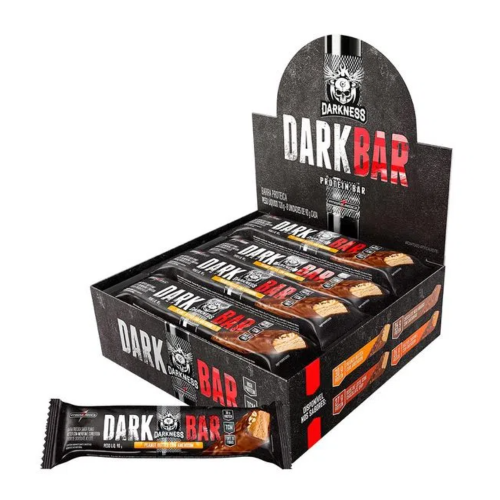 Barra de Proteina Whey Bar Darkness Cx 8 unidades 90g Amendoim