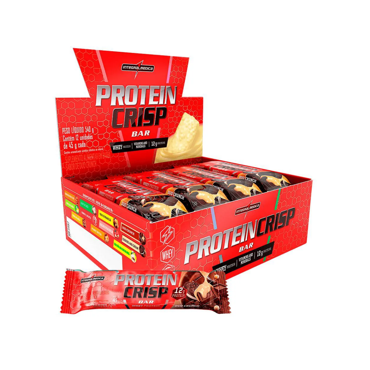 BARRA PROTEINA CRISP BAR DUO CRUNCH 12 UND