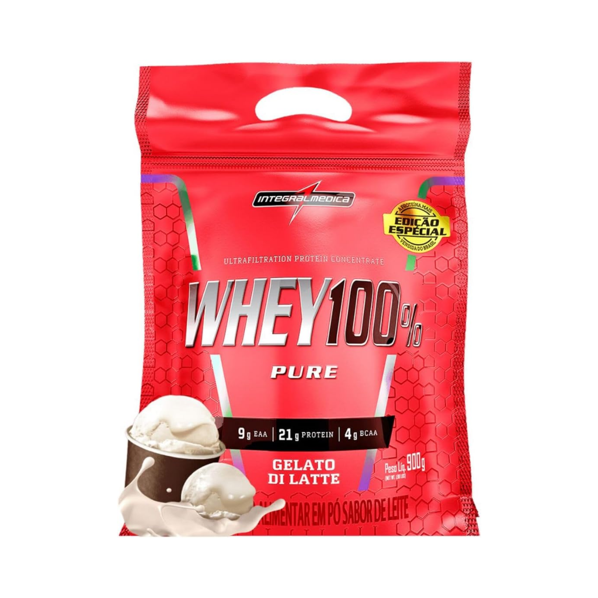 Whey 100% Pure Gelato Di Latte Refil Integralmedica 900g