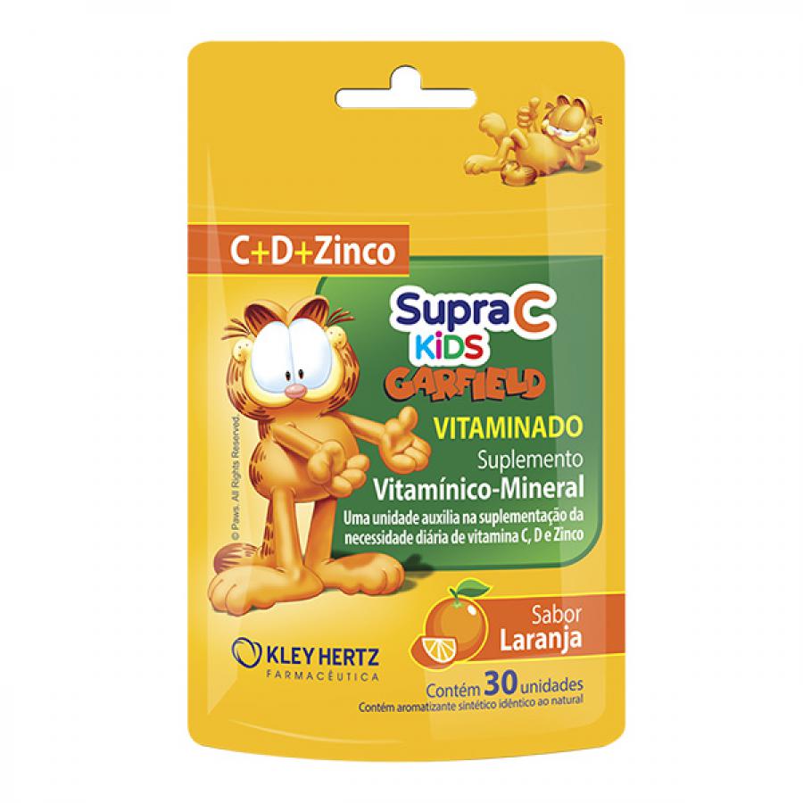 Supra C Kids Garfield Sabor Laranja 30 Unidades
