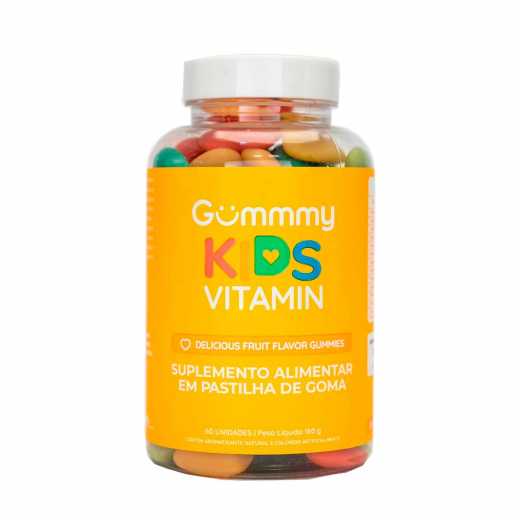 Gummy Kids Vitamin sortido, frasco com 60 gomas mastigáveis
