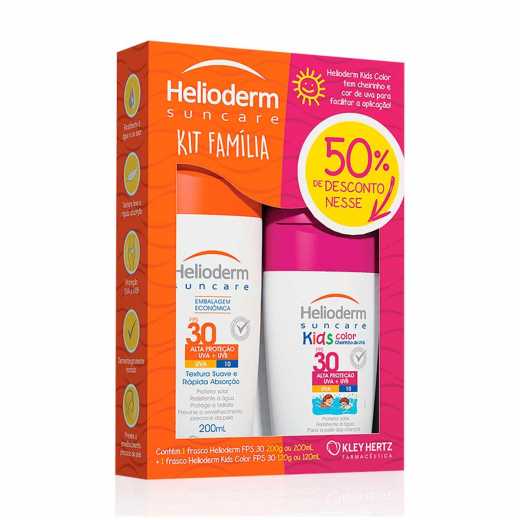 Kit Protetor Solar Familia Helioderm Suncare 200ml