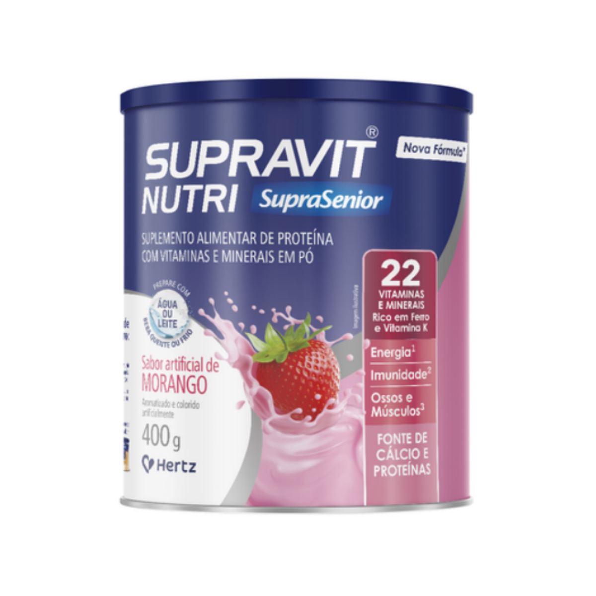 Suplemento Alimentar Supravit Nutri Morango Hertz 400g