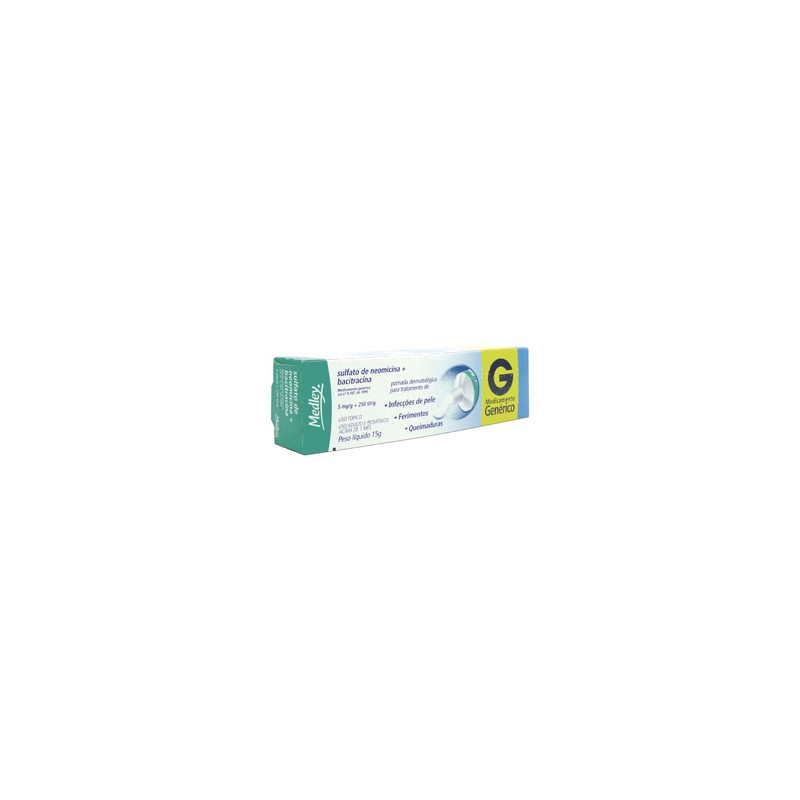Sulfato de Neomicina 5mg + Bacitracina Pomada 250UI 15g