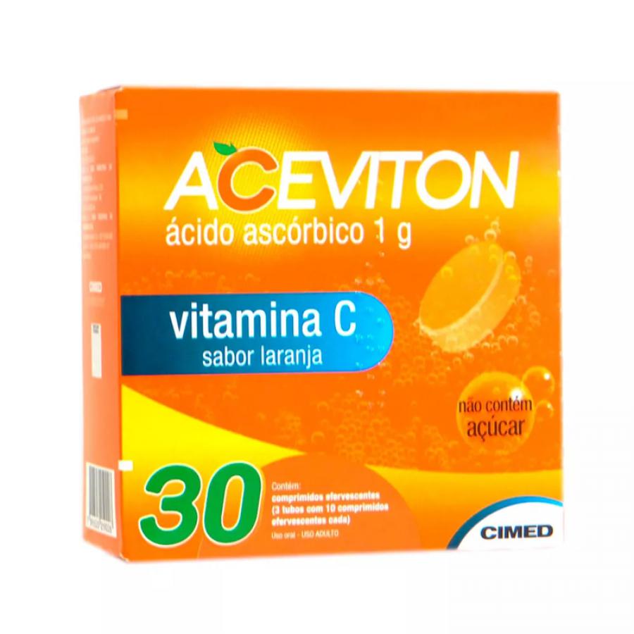 Aceviton laranja, 1g, caixa com 30 comprimidos efervescente