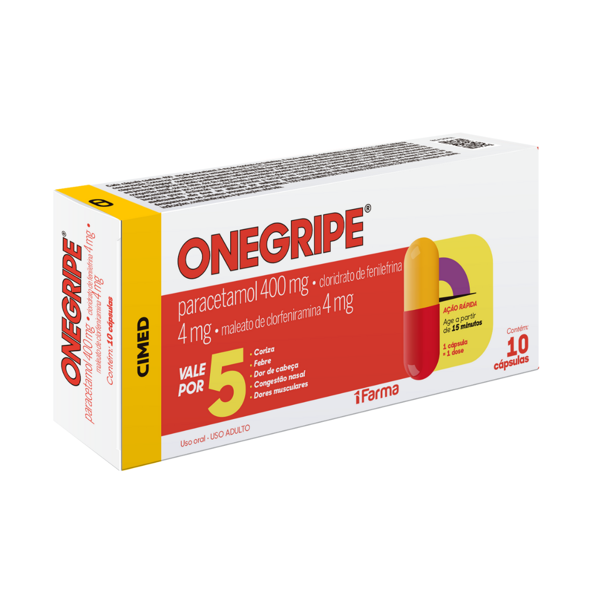 Onegripe 400mg + 4mg + 4mg 10 Cápsulas