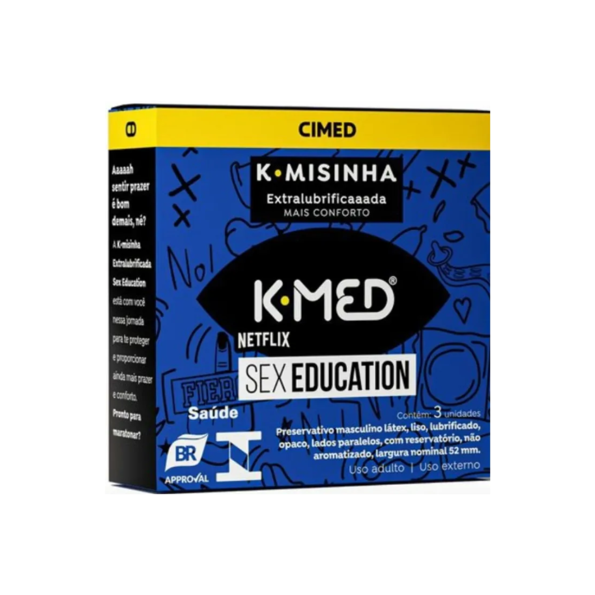 Preservativo K-med K-misinha Sex Education Cimed 3 Unidades