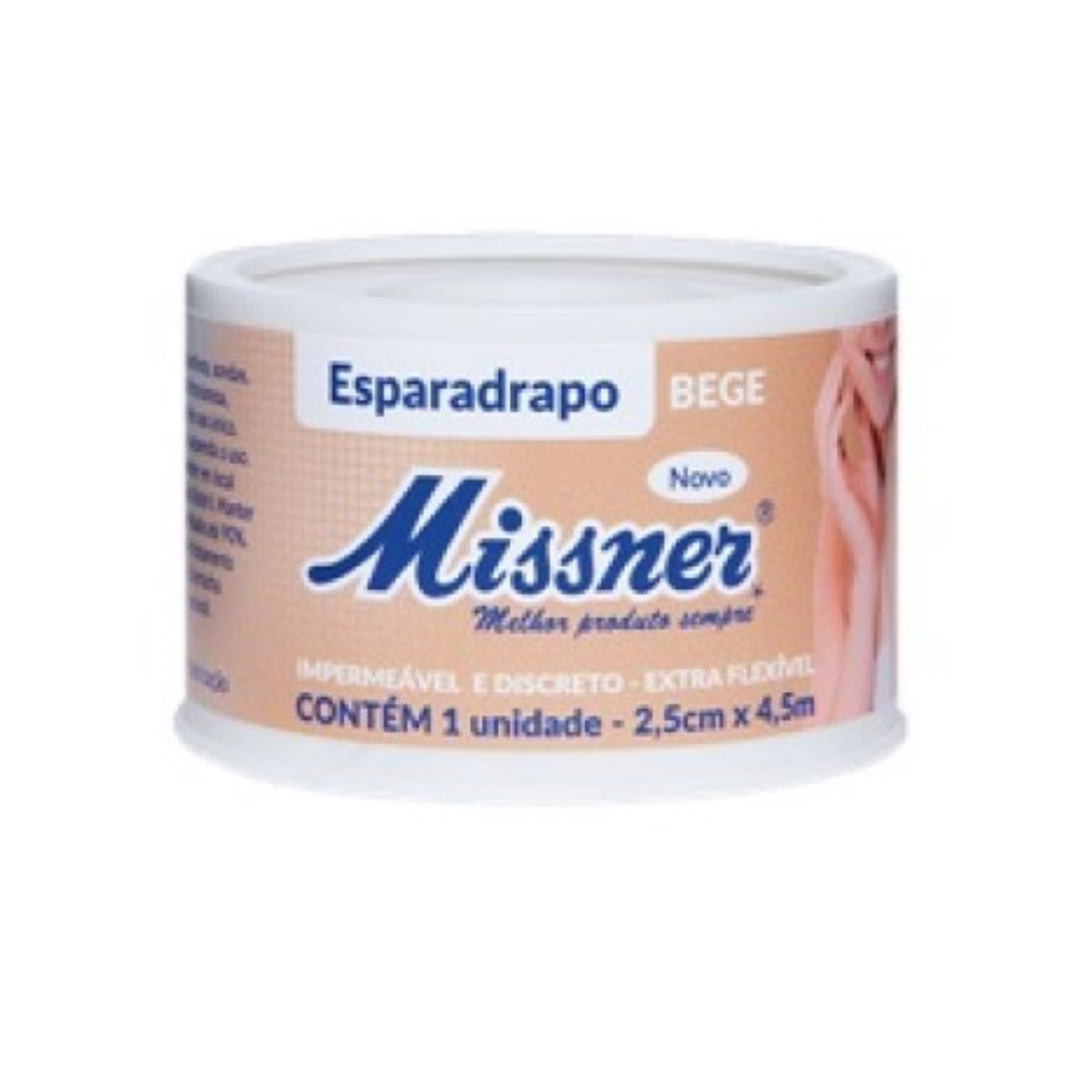 Esparadrapo Missner Bege Impermeavel 2,5cm X 4,5m