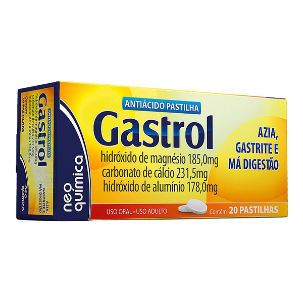 Gastrol 185mg + 231,5mg + 178mg 20 Pastilhas