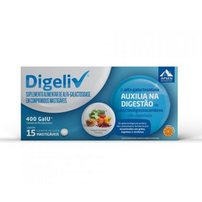 Digeliv 400GalU 15 Comprimidos Mastigaveis