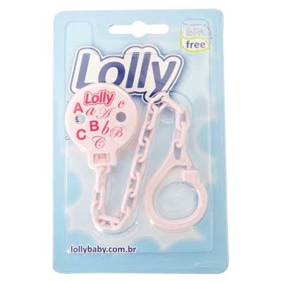 Prendedor de Chupeta Tip Cor Rosa Lolly