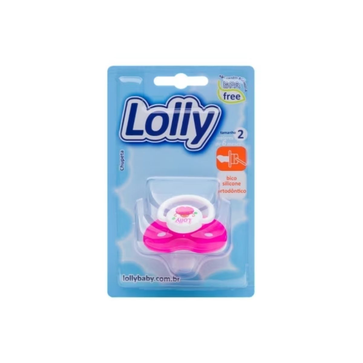 Chupeta Zoo Bona Sil  Tamanho 2 Lolly Rosa
