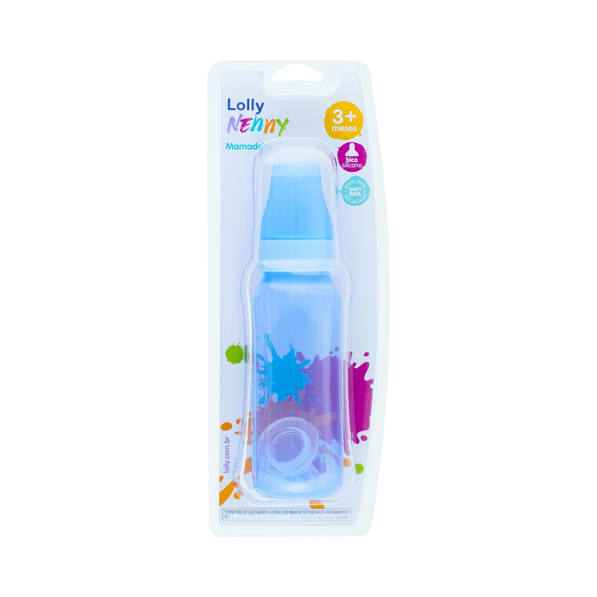 Mamadeira Lolly Clean Color R Azul 220 ml