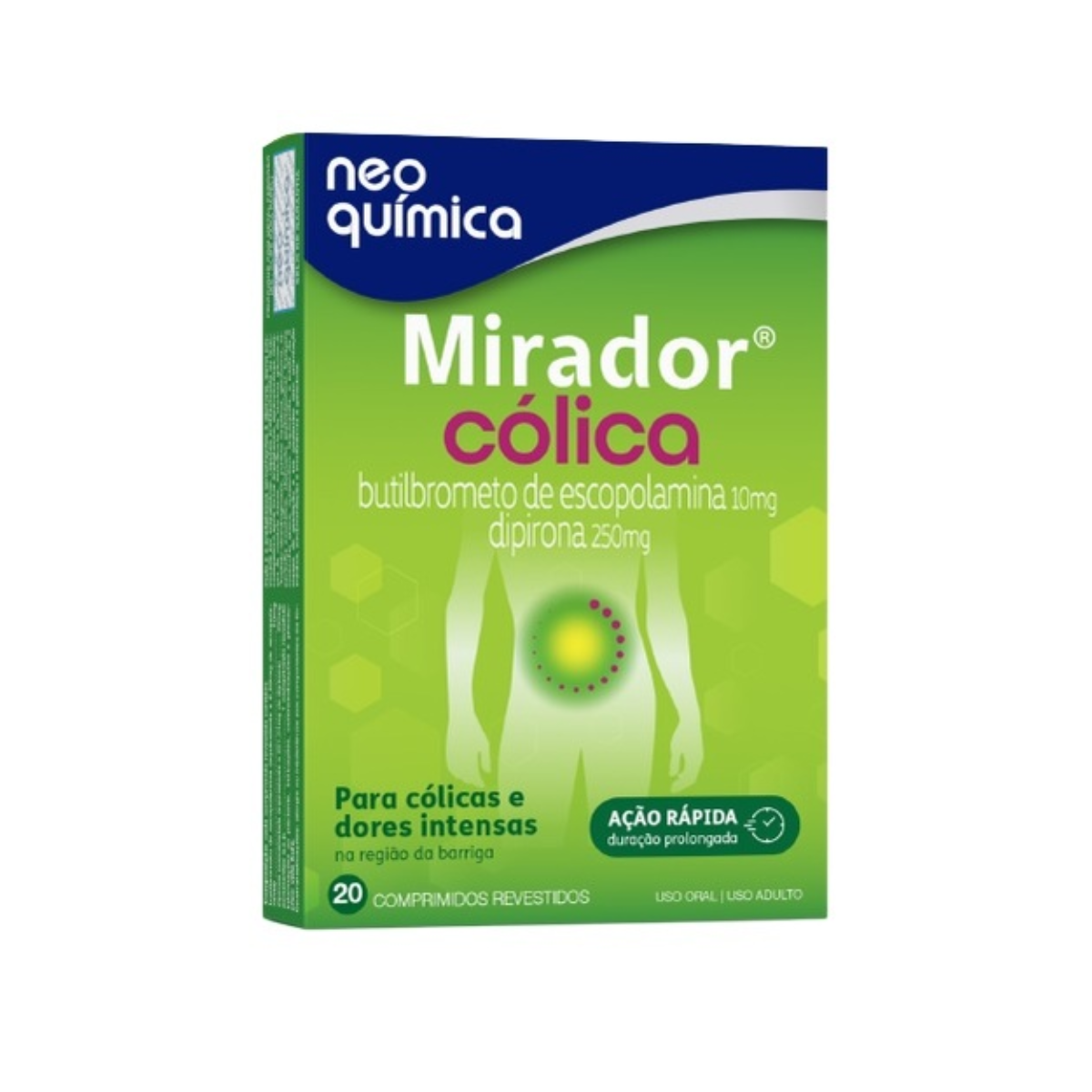 Mirador Cólica 10mg + 250mg 20 Comprimidos Revestidos