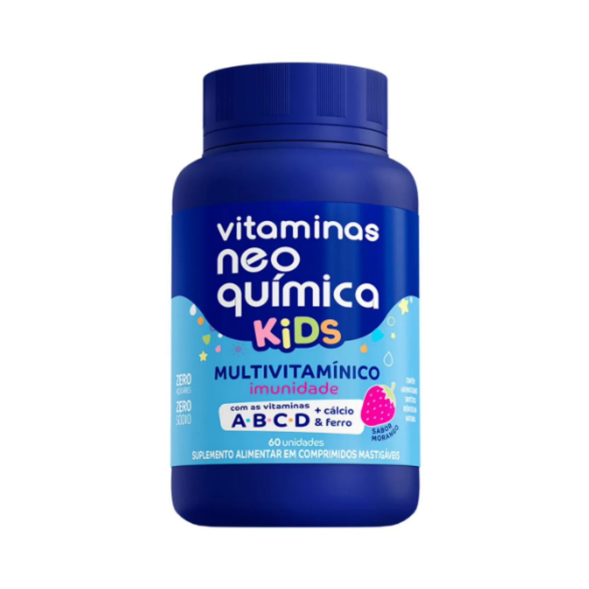 Multivitaminico Kids Imunidade Morango Neo Quimica 60 Comprimidos