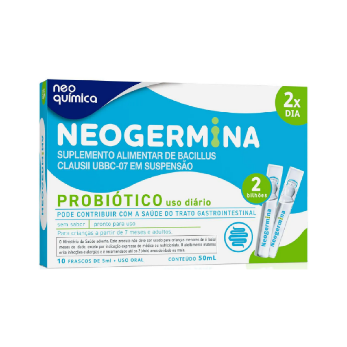Probiotico Neogermina 2 Bilhoes Neo Quimica 10 Frascos