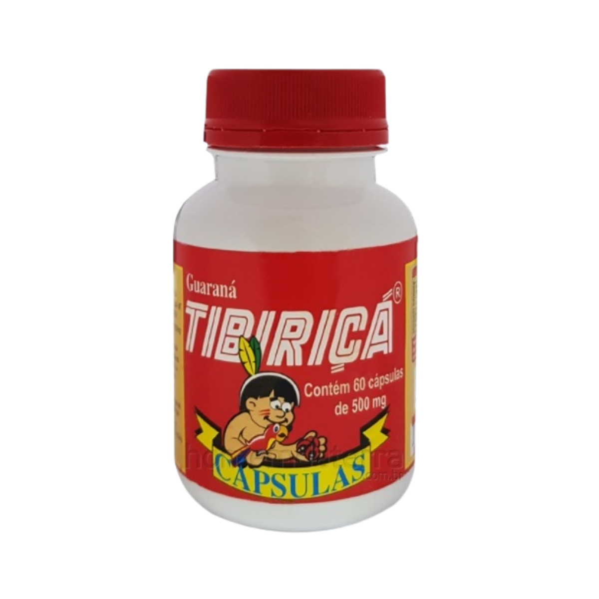 Guaraná Tibiriçá 500mg, frasco com 60 cápsulas