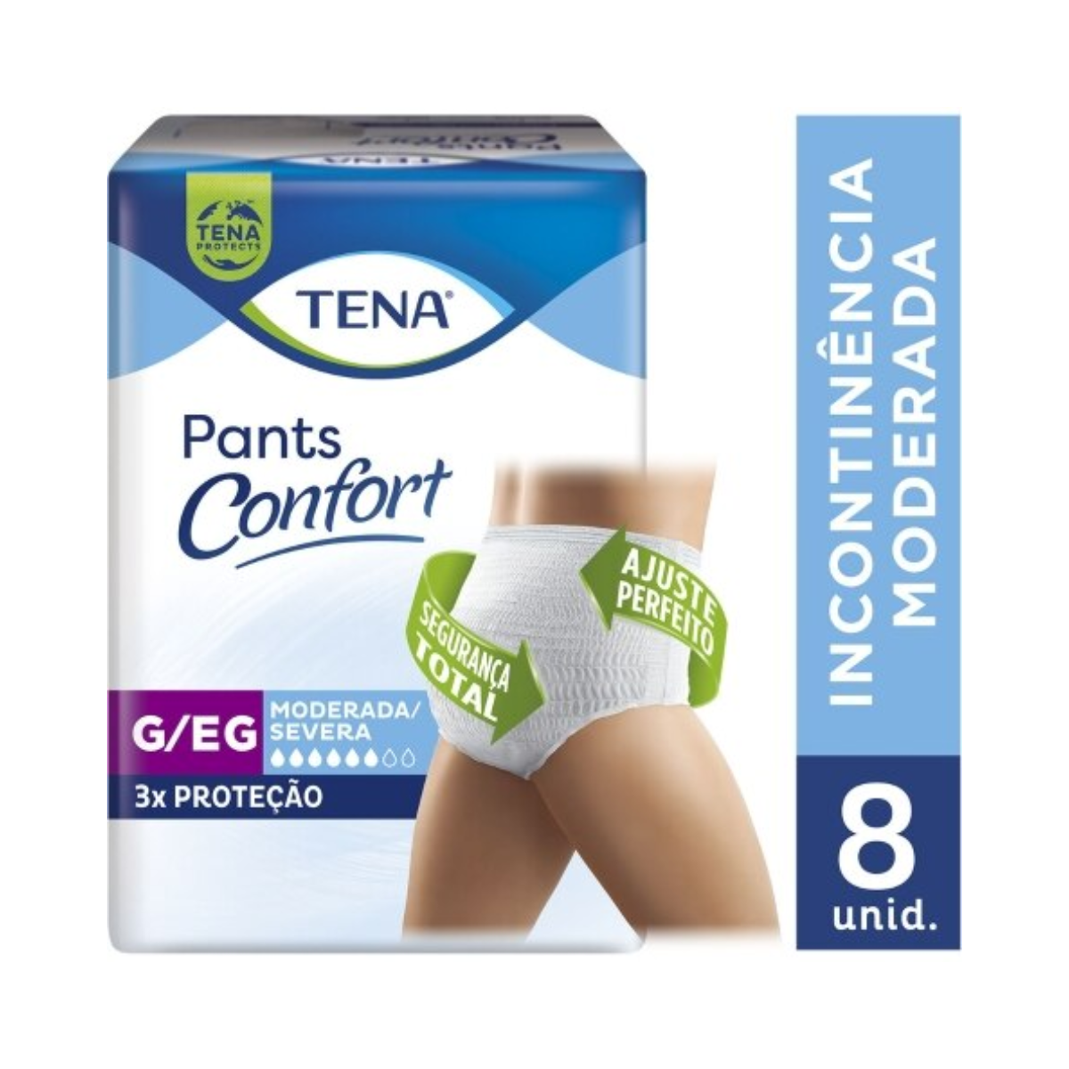 Fralda Calca Geriatrica Unissex Tena Pants Confort G/EG 8 Unidades