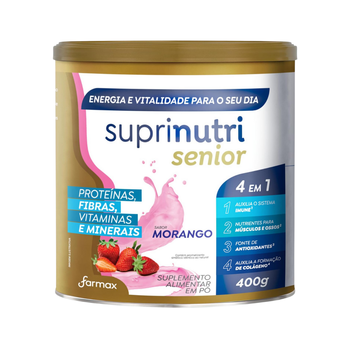 Suplemento Suprinutri Senior Morango Farmax 400g