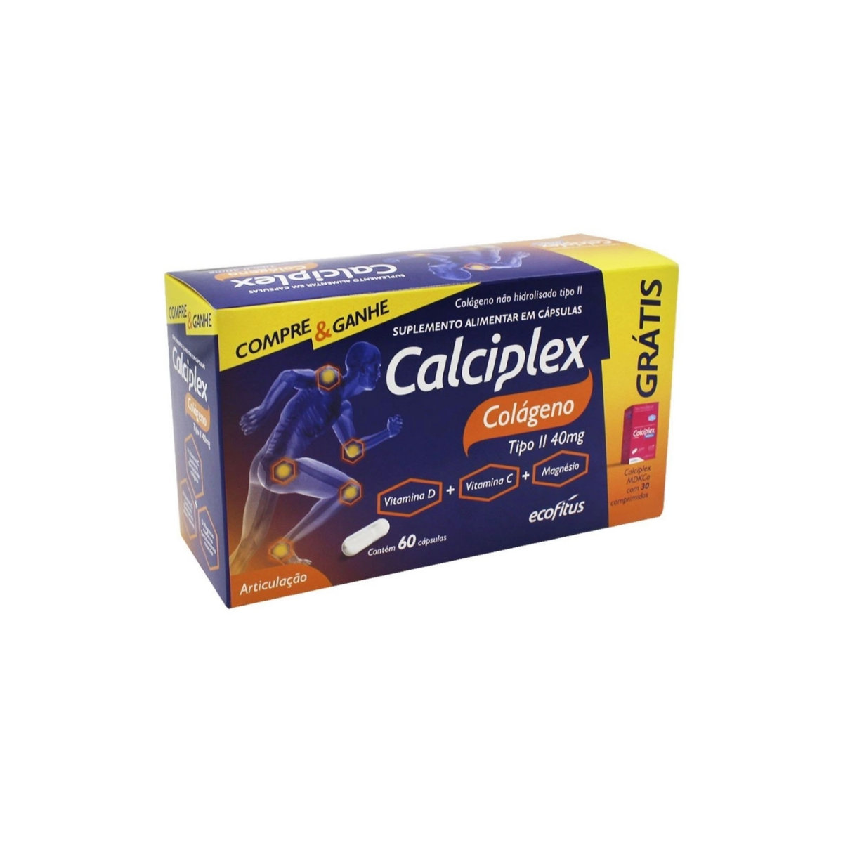 Colageno Tipo II Calciplex Ecofitus 40mg 60 Cápsulas