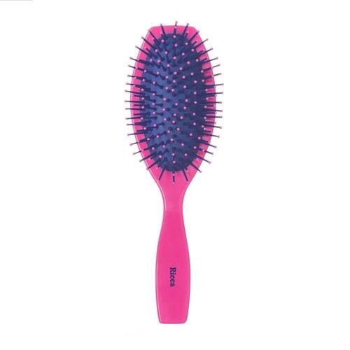 Escova De Cabelo Oval Almofada Pink Ricca 1 Unidade