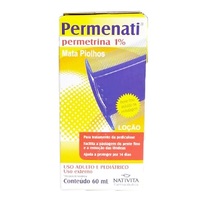Permenati 5% 50mg/mL, caixa com 1 frasco com 60mL de locao cremosa de uso dermatologico