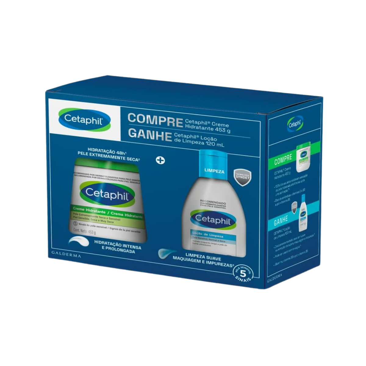 Kit Cetaphil Creme Hidratante 453g + Locao De Limpeza 120ml