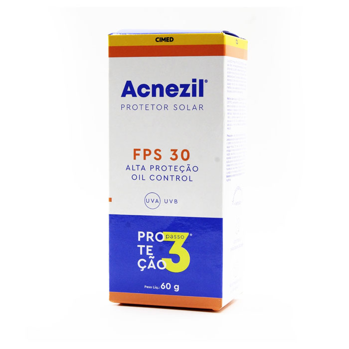 Protetor Solar Facial Acnezil FPS 30 Oil Control 60g